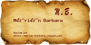 Márián Barbara névjegykártya