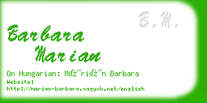 barbara marian business card